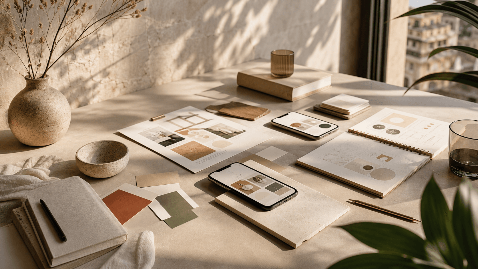 Moodboard editoriale per comunicazione digitale autentica